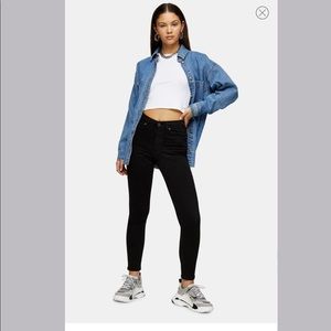 TOPSHOP Jamie High Waist Black Jean